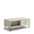 Table basse en bois de mindi blanc L 115 cm