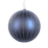 Vickerman 674550 - 5" Midnight Blue Matte Glitter Ball Christmas Tree Ornament (4 pack) (MT211731D)
