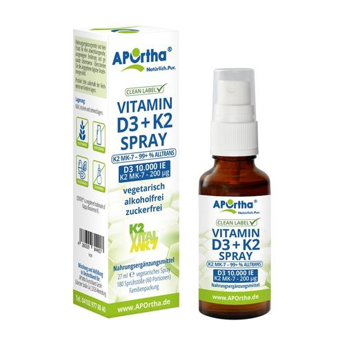 APOrtha APOrtha® Vitamin D3 10.000 IE + Vitamin K2 MK-7 200 µg - Spray Vitamine 27 ml