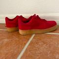 Nike Shoes | Nike Velvet Air Forces. Size 7. Red With Tan Bottoms. Barely Worn. Comfortable. | Color: Red/Tan | Size: 7