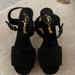 Free People Shoes | Free People Black Suede/Cork Platform Shoe. | Color: Black/Tan | Size: 40