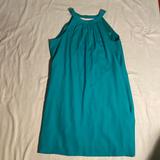 J. Crew Dresses | J Crew Green Dress,Pleated Front Collar,Drapes In Back,Size 10,Sleeveless | Color: Green | Size: 10
