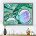 East Urban Home Green & Purple Luxury Abstract Fluid Art I - Modern Canvas Wall Art Print Plastic | 34 H x 44 W x 1.5 D in | Wayfair