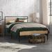 Steelside™ Metal & Wood Platform Bed Metal in Brown | 40 H in | Wayfair BC606572C1564BB282669F5030A12433