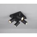 Trio Lighting - Plafonnier Led 4 lampes culot GU10 noir - Trio - Marley iv