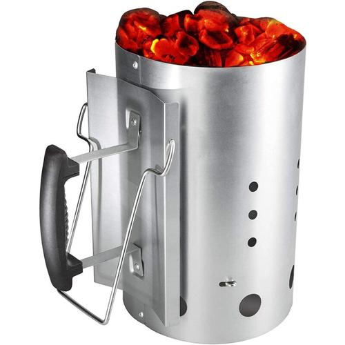 Gftime – 19cm xl Kohle Anzündkamn für Weber 7416 Holzkohlegrill zubehör, Brennstarter mit