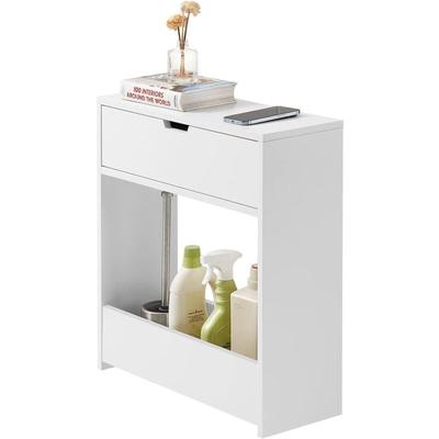 BZR48-W Nischenregal Nischenschrank schmales Regal Badezimmerschrank Badschrank mit 1 offener Image