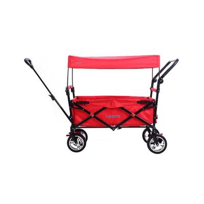 Fuxtec - Faltbarer Bollerwagen FX-CT700 rot klappbar mit Dach, Vorder- und Hinterrad-Bremse, Image