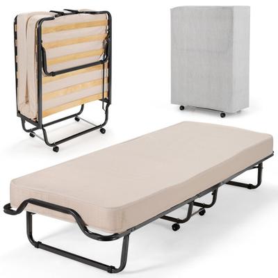 Costway Rollaway Folding Bed with Memory Foam Mattress and Dust-Proof Bag Made in Italy