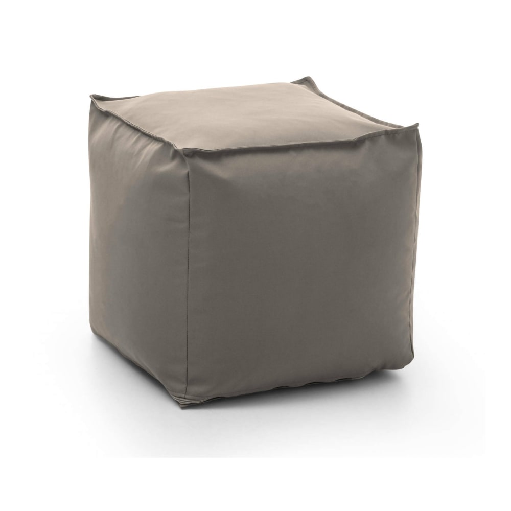 Pouf en tissu tourterelle 45x45 cm