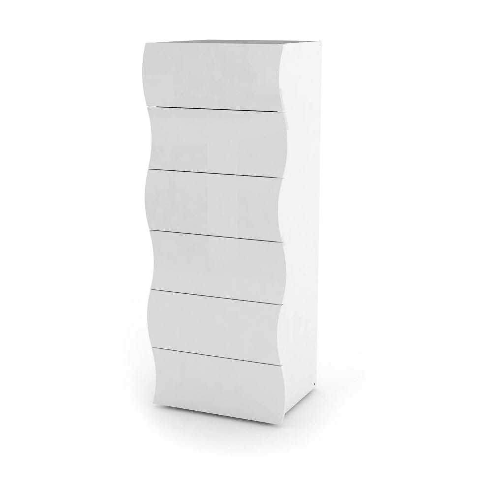 Commode effet bois blanc brillant 50x40 cm