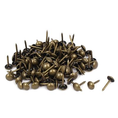 Leather Sofa Round Head Upholstery Tack Nail Bronze Tone 7mm x 14mm 120pcs - Bronze Tone