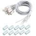 10pcs HC-34A NC Recessed Wired Gate Contact Sensor Alarm Magnetic Reed Switch - White