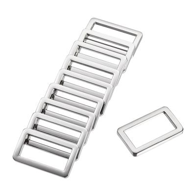 Metal Rectangle Ring Buckles 25.7x12.5mm for Belts Silver Tone 10pcs - Silver Tone