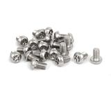 M6x10mm 304 Stainless Steel Button Head Torx Security Tamper Proof Screws 20pcs - Silver Tone