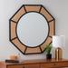 Nicki Black and Natural Cane 38" Octagon Wall Mirror