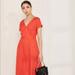 J. Crew Dresses | J Crew Red Poplin Surplice Dress | Color: Red | Size: 14