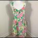 Lilly Pulitzer Dresses | Lily Pulitzer Peggy Mariposa Pink Green Dress Sz 12 Mini | Color: Green/Pink | Size: 12