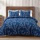 Exclusivo Mezcla 7.5 Tog King Size Duvet Set with 2 Pillowcases, Reversible Coverless Duvet All Seasons with Flower Pattern, Lightweight and Machine Washable, Navy Blue