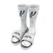 Men's ISlide White San Antonio Spurs Team Logo Speckle Socks & Slide Sandals Bundle