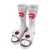 Men's ISlide White Toronto Raptors Team Logo Speckle Socks & Slide Sandals Bundle