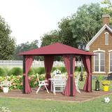 Outsunny 10 Ft. W x 10 Ft. D Steel Patio Gazebo Metal/Steel/Soft-top in Gray | 102 H x 116.4 W x 116.4 D in | Wayfair 84C-322WR