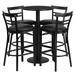 Red Barrel Studio® Naro 24" Round Laminate Table Set w/ Round Base & 4 Ladder Back Metal Barstools Plastic/Acrylic/Metal in Black | Wayfair