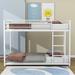 Taylour Twin Over Twin Standard Bunk Bed by Isabelle & Max™ Metal in White | 53.7 H x 40.9 W x 77 D in | Wayfair CA17E1D3DD6F42B0BC000DAD1A8E9170