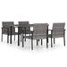 Red Barrel Studio® Patio Dining Set Dining Table & Chairs Furniture Set Poly Rattan Glass in Gray | 55.12 W x 27.56 D in | Wayfair