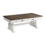 Drake Coffee Table by Intercon, Two-Toned Rustic White and French Oak Finish