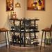 3 Tier Liquor Bar Unit, Wine Bar Cabinet with Storage Shelves with Wine Glass Holder for Home/Kitchen/Bar