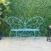 Alpine Corporation 62" x 26" Outdoor 2 Person Metal Butterfly Shaped Garden Bench