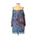 WAYF Casual Dress - Shift: Blue Floral Dresses - Women's Size X-Small