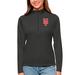 Women's Antigua Black New York Mets Tribute Quarter-Zip Pullover Top