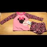 Disney Swim | **Nwt**Adorable Minnie Mouse Swim Set | Color: Black/Pink | Size: 12mb