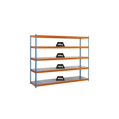 PROREGAL Schwerlastregal METAL YETI FIVE | HxBxT 200x120x75cm | Fachlast 400kg | Verzinkt | Standregal Metallregal Lagerregal Image