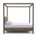 Tandem Arbor Lafayette Poster Bed Upholstered/Genuine Leather in Gray | 87 H x 62 W x 82 D in | Wayfair 115-11-FUL-22-ST-LE-PU
