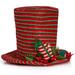 The Holiday Aisle® Snowman Hat Tree Topper Decorative Accent in Green/Red/White | 10 H x 4 W x 11.2 D in | Wayfair 35938002995745FFA971E7B1C235AFCF