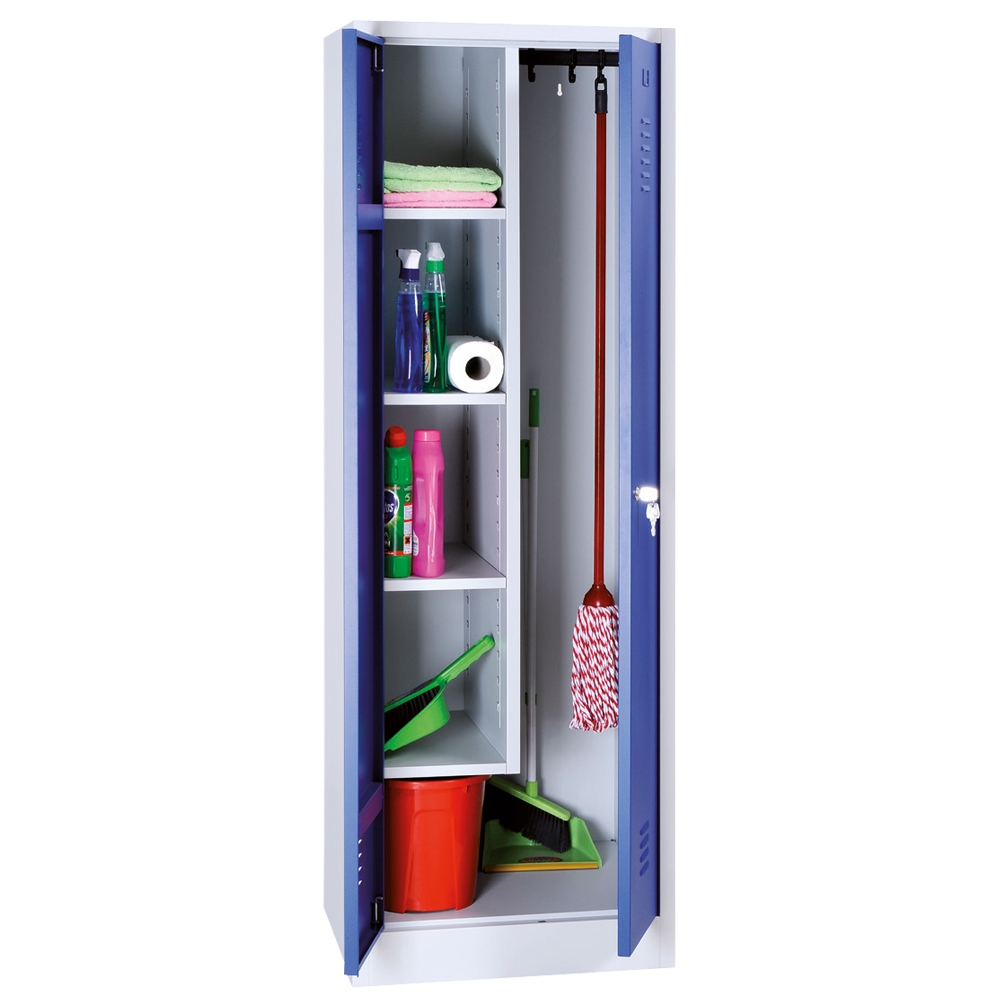 Lüllmann® Geräteschrank, 2 Abteile, 1800 x 600 x500 mm, lichtgrau/enzianblau Image