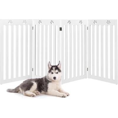 Absperrgitter Hunde 89cm Hoch, Schutzgitter Holz, klappbar, Treppengitter Hundeabsperrgitter Image