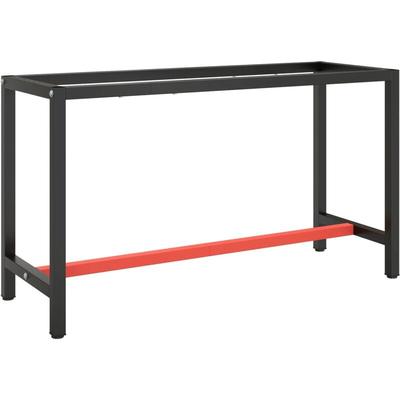 Vidaxl - Werkbankgestell Mattschwarz und Mattrot 140x50x79 cm Metall