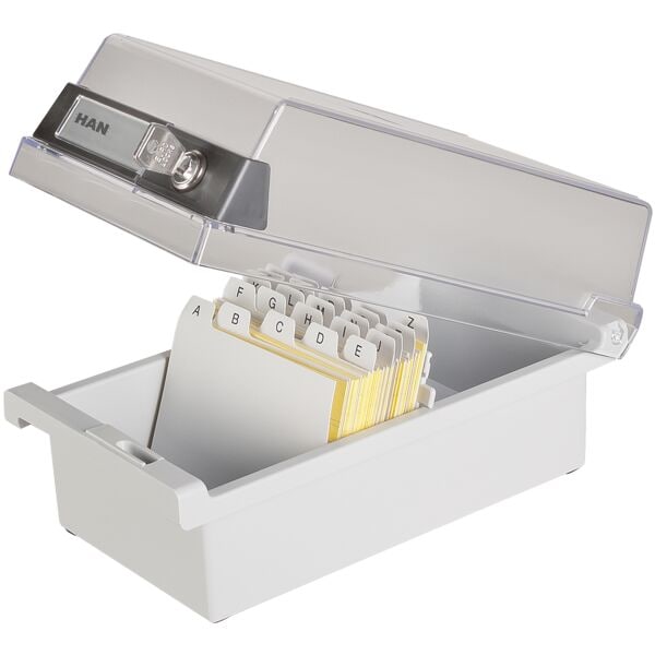 HAN Karteikasten mit Deckel »967-S-631« A7 quer für 800 Karten grau, 13.3x12.1x25 cm Image