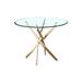 Modern Round Dining Table Clear Tempered Glass Top for Dining Room