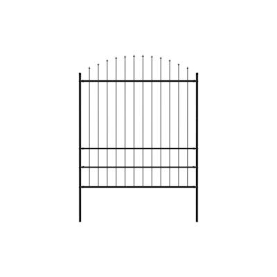 vidaXL Gartenzaun mit Speerspitzen Stahl (1,75 - 2) x 1,7 m Schwarz Image