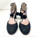 Kate Spade Shoes | Kate Spade Black Ankle Wrap Glitter Shoes, Made In Italy, Size 7 Nwt | Color: Black | Size: 7