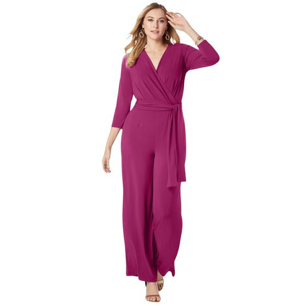 plus-size-womens-wide-leg-knit-jumpsuit-by-the-london-collection-in-raspberry--size-24-/
