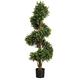 Red Hot Plants Artificial Buxus (Boxwood) Topiary Spiral Tree. 1.2m high (4ft) high, real wood trunk, suitable for outdoor use.