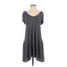 Trixxi Casual Dress - High/Low: Gray Marled Dresses - Women's Size 2X-Small