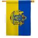 Americana Home & Garden Stand For Ukrainian 2-Sided 3.33 x 2.33 ft. House Flag in Black/Blue/Yellow | 40 H x 28 W in | Wayfair