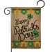 Ornament Collection Happy Saint Patricks Day 2-Sided Garden Flag in Brown/Green | 18.5 H x 13 W in | Wayfair OC-SA-G-191090-IP-BO-D-US17-OC
